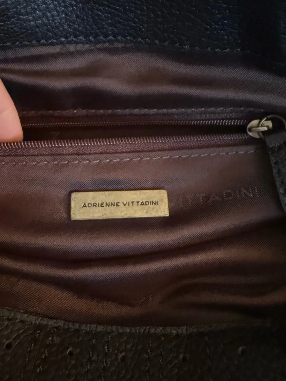 Adrienne Vittadini Black Leather Shoulder Bag